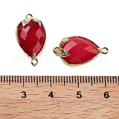Gefärbte natürliche malaysische Jade facettierte Tropfen-Verbinder-Anhänger&nbsp;G-B081-03G-04