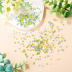 4 brin de perles de verre opaque plaquées couleur AB&nbsp;GLAA-TADJ0001-20C