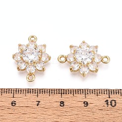 Verbindungsanhänger mit durchsichtigem Zirkonia-Pavé aus Messing&nbsp;X-KK-N284-14G
