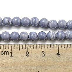 Brins de perles d'agate en dentelle bleue synthétique&nbsp;G-B071-F02-02