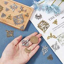 64 pièces 16 styles composants de lustre en alliage de style tibétain&nbsp;PALLOY-SC0003-48