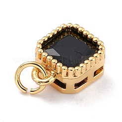 Encantos de circonita cúbica con incrustaciones de latón chapado en oro real de 18k&nbsp;ZIRC-L100-073G-03