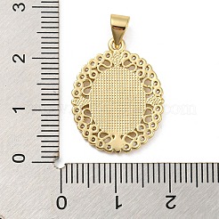 Colgantes de circonita cúbica transparente micro pavé de latón chapado en rack&nbsp;KK-M258-03G