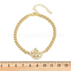 Braccialetti in ottone con micro pavé di zirconi trasparenti&nbsp;BJEW-M050-05G-02