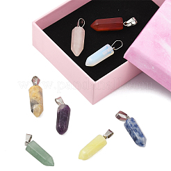 DIY-Set zur Herstellung einer Halskette mit Kugelanhänger aus natürlichem und synthetischem Edelstein und Anhänger aus gewachster Kordel&nbsp;DIY-FS0008-45