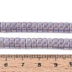 Brins de perles en verre opaque plaquées de couleur AB&nbsp;LS-GLAA-T026-3x6mm-P15