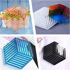 Hohle Sechseck DIY Cup Matten Silikonformen&nbsp;DIY-OC0003-13