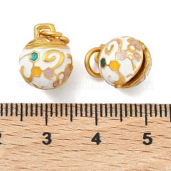 Breloques cloche de Noël en alliage émaillé&nbsp;ENAM-B037-03G-02
