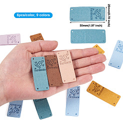 54 Stück 9 Farben Mikrofaser-Lederetiketten&nbsp;DIY-BY0001-13
