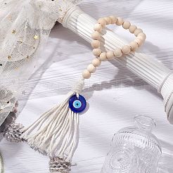 Pendentif décoratif en verre de Murano turc fait à la main avec un mauvais œil bleu&nbsp;HJEW-JM02285-02