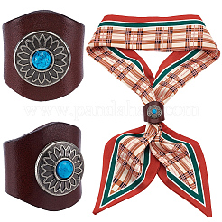 Blumen-Kunstleder-Schalclips&nbsp;AJEW-WH20001-16A-01