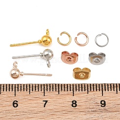 90 paio di orecchini a bottone con sfera in ferro bicolore&nbsp;FIND-UN0001-89