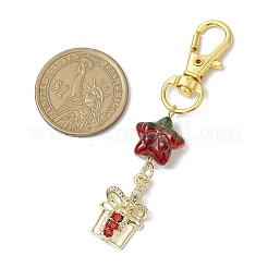Thème de Noël alliage émail avec décoration pendentif en strass&nbsp;KEYC-JKC00977-02