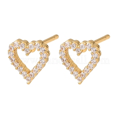 Orecchini da donna in ottone con micro pavé di zirconi cubici&nbsp;EJEW-F418-21G