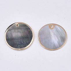 Natürliche schwarze Lippe Shell Anhänger&nbsp;SSHEL-T012-02
