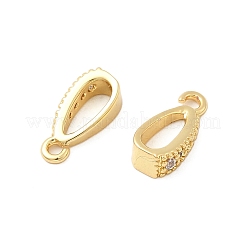 Micro latón allanan fianzas colgante zirconia cúbico claras&nbsp;KK-G542-03G-02