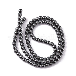 Chapelets de perles en hématite synthétique sans magnétiques&nbsp;X-G-H1624-4mm-1