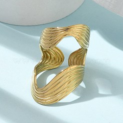 Offener Manschettenring aus Ionenplattierung (IP) 304 Edelstahl für Frauen&nbsp;RJEW-M025-03G