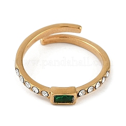 Anello polsino in acciaio inossidabile 304 placcato ionicamente (ip) con strass&nbsp;RJEW-D083-09G-03
