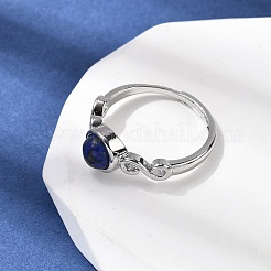 Lapis naturali anelli di barretta lazuli&nbsp;RJEW-A084-04P-10