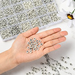 27 Stil flach rund mit leuchtenden Acrylperlen mit schwarzen Buchstaben und Herzen&nbsp;SACR-YW0001-37