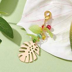 Decorazione pendente in foglia di monstera in ferro&nbsp;HJEW-JM01467