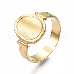Anello polsino ovale aperto in acciaio inossidabile 304&nbsp;RJEW-T023-53G