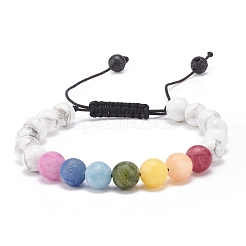 Set di braccialetti con perline intrecciate rotonde e pietre miste di ossidiana e lucentezza dorata di 2 pz 2 stili per donna&nbsp;BJEW-JB08385