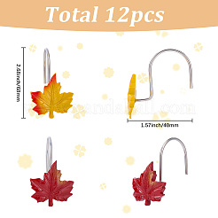 12 gancho para cortina de ducha de resina con forma de hoja&nbsp;AJEW-SP0006-01B