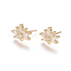 Fornituras de aretes de circonio cúbico de latón&nbsp;EJEW-E257-06G