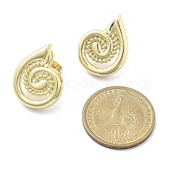 Ohrstecker in Muschelform aus Messing für Damen&nbsp;EJEW-U035-10G