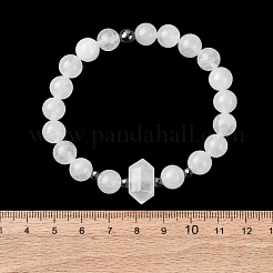 Bracelet extensible en perles de cristal de quartz naturel pour femme&nbsp;BJEW-A145-01H