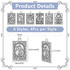 Pendenti in lega di zinco tibetano in stile 24 pz 6 stili&nbsp;FIND-DC0005-81