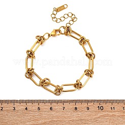Armbänder aus Edelstahl 667 (entspricht Güteklasse 201) mit Büroklammerkette für Damen&nbsp;BJEW-P347-03G