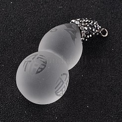 Bereift Kalebasse mit chinesischen Segen Glas-Anhänger&nbsp;GLAA-K003-01