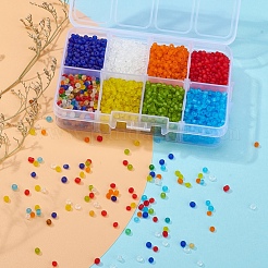8 Farben Glas Saatperlen&nbsp;SEED-YW0001-61
