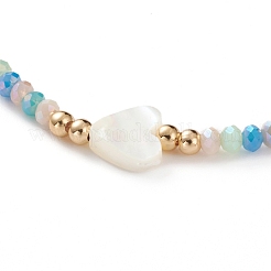 Bracelets extensibles en perles de verre rondelles à facettes&nbsp;BJEW-JB05793-04