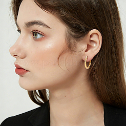 8 paire de boucles d'oreilles créoles huggies en acier inoxydable 304&nbsp;EJEW-UN0003-36