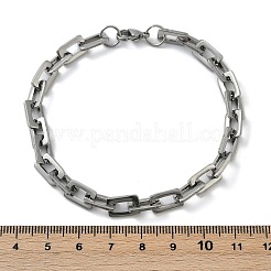 Bracelets à chaîne rectangulaires en acier inoxydable 201 résistant au ternissement&nbsp;LS-BJEW-N240-06P