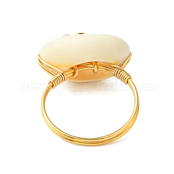 Fingerringe aus natürlicher Shiva-Auge-Muschel&nbsp;RJEW-TA00166