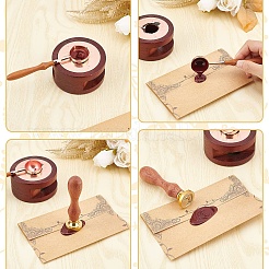 Cachets de cire en laiton avec manche en bois&nbsp;AJEW-WH0412-0068