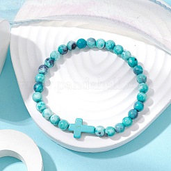 Bracciali elastici in pietre preziose sintetiche&nbsp;BJEW-JB11015-03