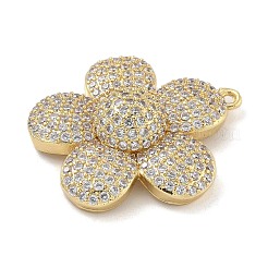 Placage de crémaillère en laiton micro pavé pendentifs en zircone cubique claire&nbsp;KK-G515-63G-02