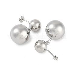 Pendientes colgantes geométricos esféricos lisos de latón para mujer&nbsp;EJEW-D280-02P-02