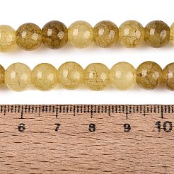 Perles de verre craquelé cuites au four&nbsp;GLAA-Q106-03A-21