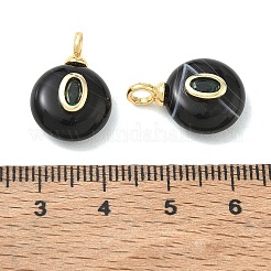 Pendentifs en agate noire rubanée naturelle (teinte et chauffée)&nbsp;GG-CBA42CA-03G