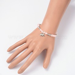 Perline elefante bracciali fascino tratto naturale pietra mista&nbsp;BJEW-JB01974