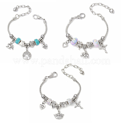 3 Stück 3 Stile Legierung Schlangenkette Charms Armbänder&nbsp;BJEW-JB11448