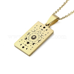 Collane con ciondolo a forma di costellazione in acciaio inossidabile 304 con smalto nero e rettangolo&nbsp;LS-NJEW-I128-01D
