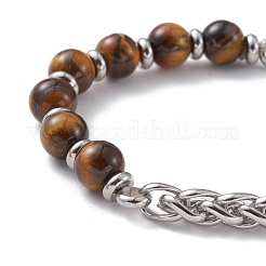 Bracciale rotondo con pietre preziose miste per donna ragazza&nbsp;BJEW-F418-03